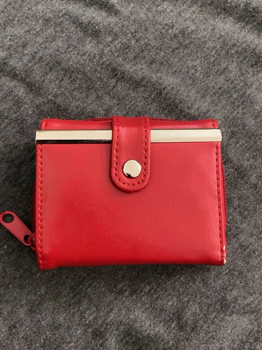 Red Wallet Women's Compact Wallet with Snap Closure